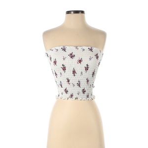 Rue21 Tube Top White Floral Strapless Top